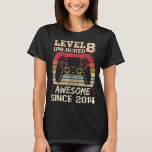 8 Jahre alter Gamer Boy Geburtstag 8 Level entsper T-Shirt