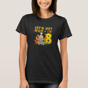 8 Jahre alter Zoo Birthday Safari Jungle Animal 8b T-Shirt