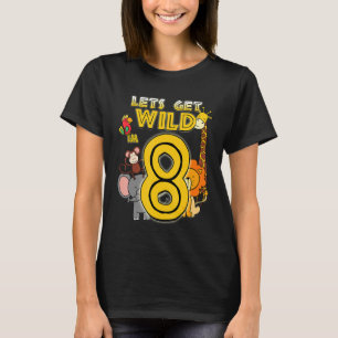 8 Jahre alter Zoo Tiere Safari 8. Geburtstag Jungs T-Shirt