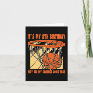 8 Jahre Altes Glück 8. Geburtstag Basketball 8. Ge Karte