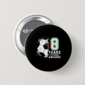 8 Jahre Awesome Fußball Geburtstag 8. Button (Vorne & Hinten)