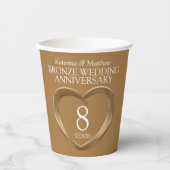 8 Jahre Bronze-Hochzeitstag Pappbecher (Vorderseite)