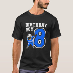 8 Jahre Junge Eishockey Spieler 8. Geburtstag Kind T-Shirt