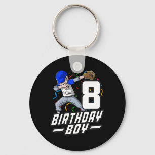 8-jährige Kinder Jungen 8. Geburtstag Baseball Dab Schlüsselanhänger