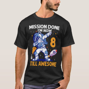8-jähriger Astronautenraumplanet 8. Geburtstagskin T-Shirt