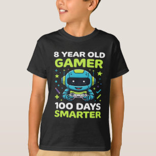 8-jähriger Gamer 100 Tage schlauer von der Schule T-Shirt