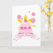 8-jähriger Geburtstagskuchen Karte (Gelbe Blume)