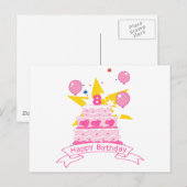 8-jähriger Geburtstagskuchen Postkarte (Vorne/Hinten)