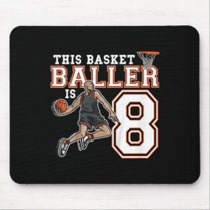 8-jähriger Sketll-Geburtstagsparty-Korb Spieler 8. Mousepad