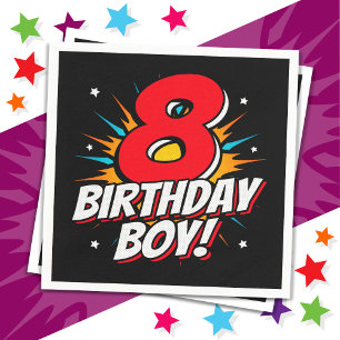 8-jähriger Superheld zum Geburtstag Junge 8. Gebur Serviette