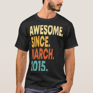 8-jähriger Vintage März 2015 8. Geburtstag Junge   T-Shirt