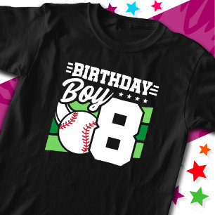 8-jähriges Baseball-Party Thema 8. Geburtstag Jung T-Shirt