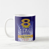 8-jähriges CUSTOM Erholung Jubiläum Fett Zahlen Kaffeetasse (Links)