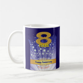 8-jähriges CUSTOM Erholung Jubiläum Fett Zahlen Kaffeetasse