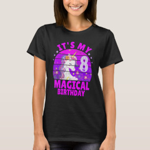 8-jähriges Geburtstag Mädchen Einhorn Lila Vintage T-Shirt