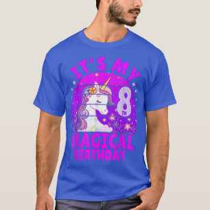 8-jähriges Geburtstag Mädchen Einhorn Lila Vintage T-Shirt