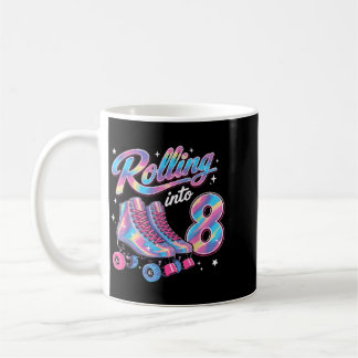 8-jähriges Rollschuh-Geburtstagsmädchen Kaffeetasse