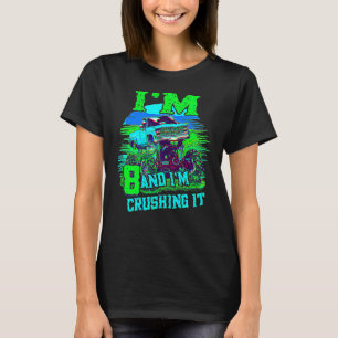 8-jähriges Zerkleinern von Monster Truck 8. Geburt T-Shirt