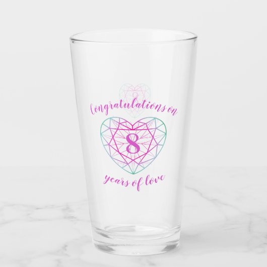 8. Jubiläum 8 Jahre Liebe-Tourmalin-Brauch Glas (Vorderseite)