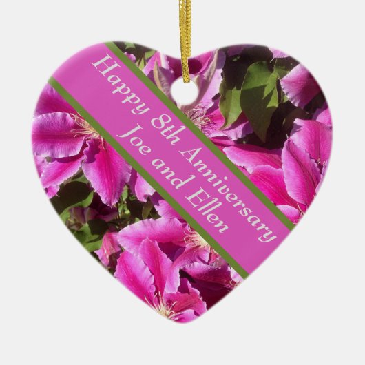 8. Jubiläum, Clematis Keramik Ornament (Vorne)