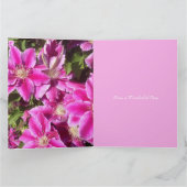 8. Jubiläum, rosa Clematis Karte (Innenseite)