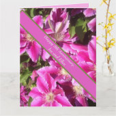 8. Jubiläum, rosa Clematis Karte (Gelbe Blume)