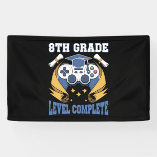 8. Klasse Abschluss Gaming Gamer Graduierung Banner