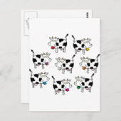 8 Kuh Frau Postkarte (Vorne/Hinten)