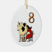 8 Mädchen ein Melken Keramikornament (Rechts)
