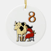 8 Mädchen ein Melken Keramikornament (Vorne)