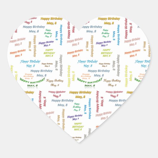 8. Mai Herz-Aufkleber (Vorderseite)