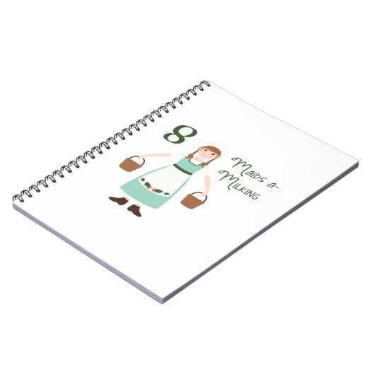 8 Maid A-Milking Notizblock (Linke Seite)