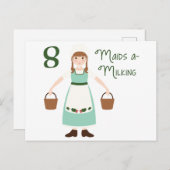 8 Maid A-Milking Postkarte (Vorne/Hinten)