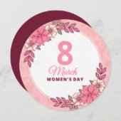 8 March - Women's Day Einladung (Vorne/Hinten)