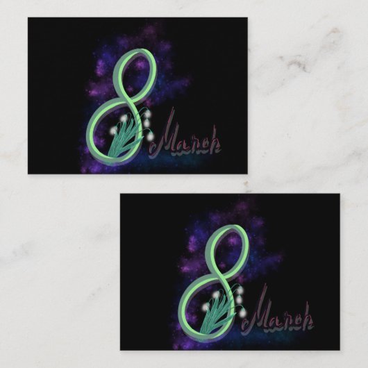 8 MÄRZ MITTEILUNGSKARTE (Vorne/Hinten)