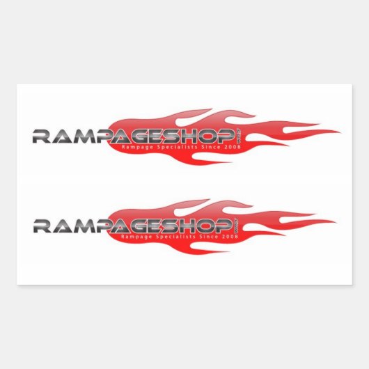 8 Medium Decal / Stickers - RampageShop.com Logo (Vorderseite)