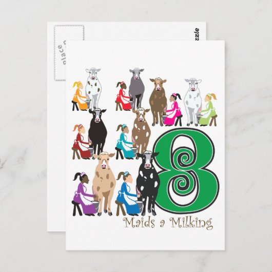8 Milchmähen Postkarte (Vorne/Hinten)