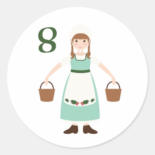 8 Milchprodukte Runder Aufkleber (Vorderseite)