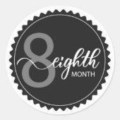 8 Monate Klassischer Rundaufkleber Runder Aufkleber (Vorderseite)
