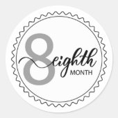 8 Monate Klassischer Rundaufkleber Runder Aufkleber (Vorderseite)