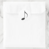 8. Musikalische Note Schwarz auf weißem Hintergrun Runder Aufkleber (Tasche)