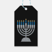 8. Nacht des Hanukkah-Glitzer Geschenkanhänger (Vorderseite)