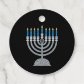 8. Nacht des Hanukkah-Glitzer Geschenkanhänger (Vorderseite)