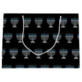 8. Nacht des Hanukkah-Glitzer Große Geschenktüte (Vorderseite)