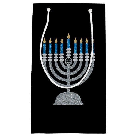 8. Nacht des Hanukkah-Glitzer Kleine Geschenktüte (Vorderseite)