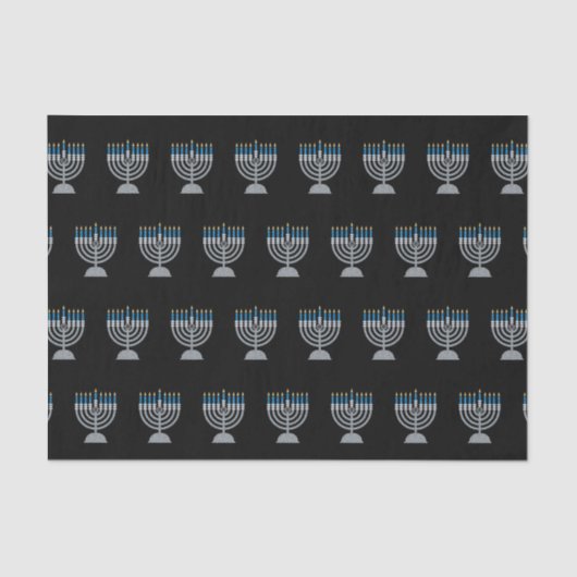 8. Nacht des Hanukkah-Glitzer Seidenpapier (Vorderseite)