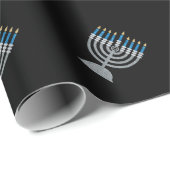 8. Nacht des Hanukkah Glitzer Wrapping Paper Geschenkpapier (Rolleneckpunkt)