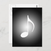 8. Note Black & White Musicians Note w/Spotlight Postkarte (Vorne/Hinten)