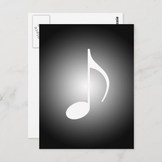 8. Note Black & White Musicians Note w/Spotlight Postkarte (Vorne/Hinten)