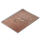 8 Option Rose Gold Glitzer Modernes Monogramm Notizblock (Linke Seite)